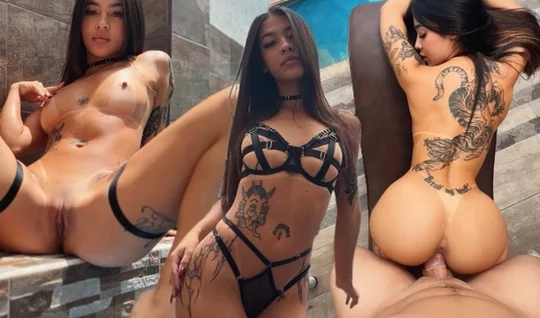 Pinay sex A cute brunette with tattoos sucks a dick beautifully